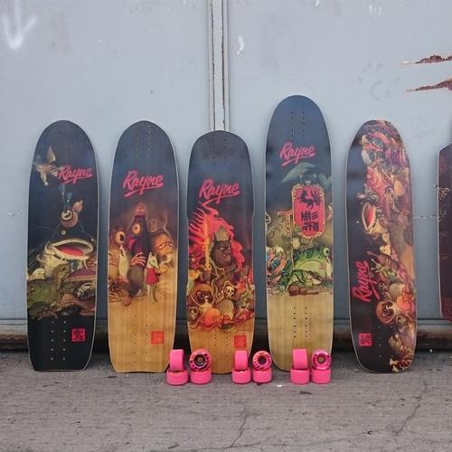 美国rayne中国国风长板板面100demons系列速降dh滑板