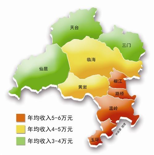 2019年浙江居民收入五彩地图出炉 台州人"钱袋子"蛮鼓