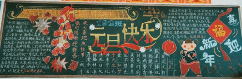 元旦快乐黑板报漂亮图片