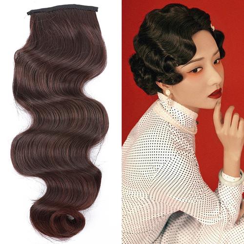 古装手推波纹假发民国复古婚礼小波浪刘海影楼发片女旗袍发包卷发