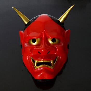 红白鬼首般诺若能剧天狗佛教般若本武士日本武士白般若面具男女红色