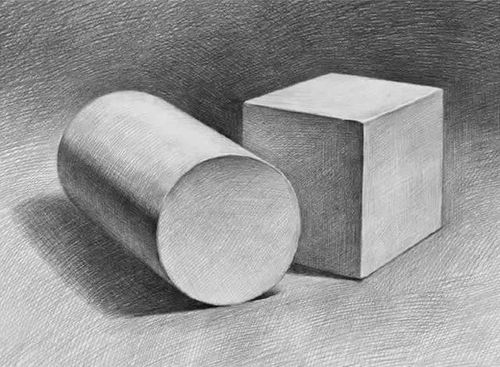 石膏几何体素描作品欣赏 适合素描初学者