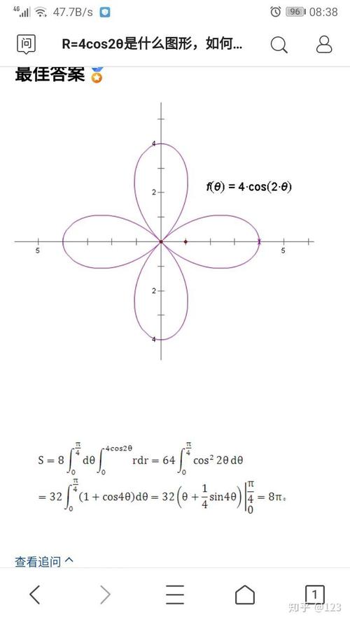 r=4cos2θ的面积为什么是重积分而不是定积分呢?