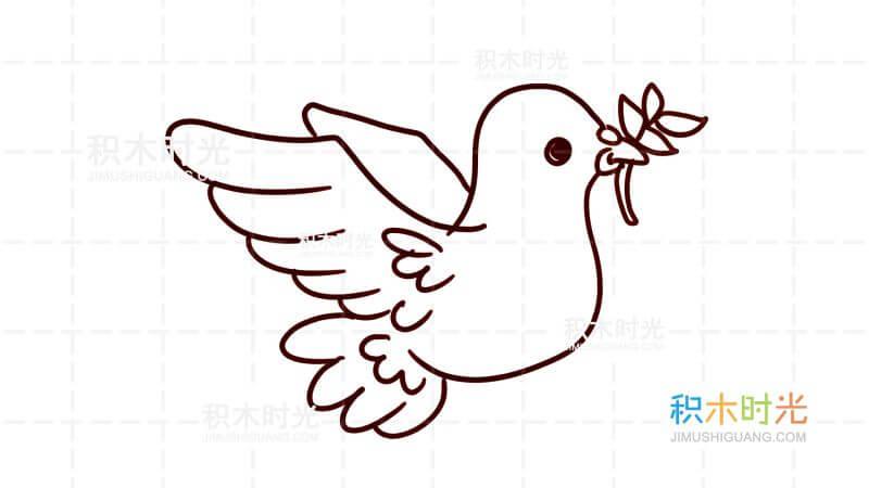 吉祥的信鸽简笔画