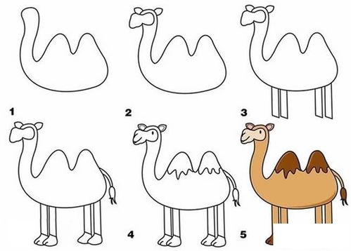 幼儿简笔画骆驼的画法图片教程素描彩图