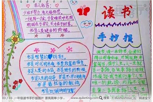 一年级读书手抄报图片 漂亮简单小学手抄报设计图