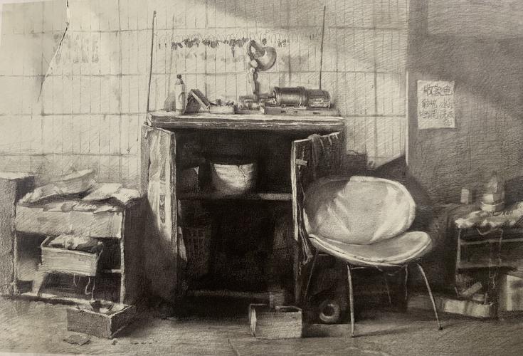 艺考素描风景素描场景高清作品