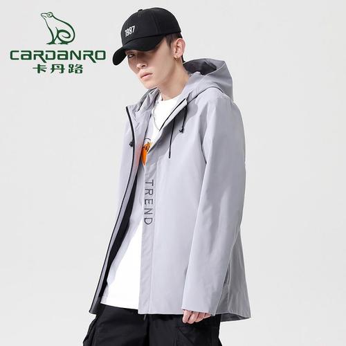 卡丹路春季男士休闲夹克连帽开衫百搭外套韩版潮流宽松男装上衣潮