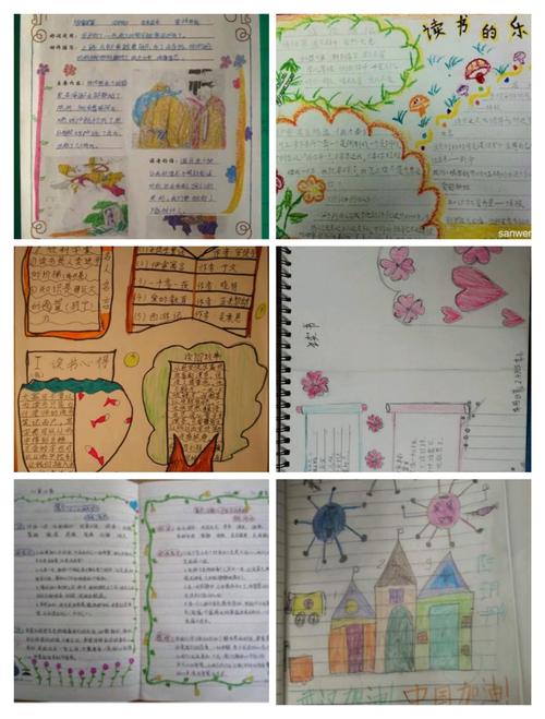 图文并茂的读书笔记,看出每个孩子的努力用心.为这些孩子们点赞