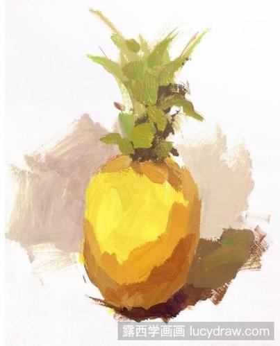 水粉画菠萝的画法