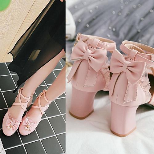 韩版包头女童凉鞋主持人演出公主鞋大童小女孩礼服表演儿童高跟鞋黑色