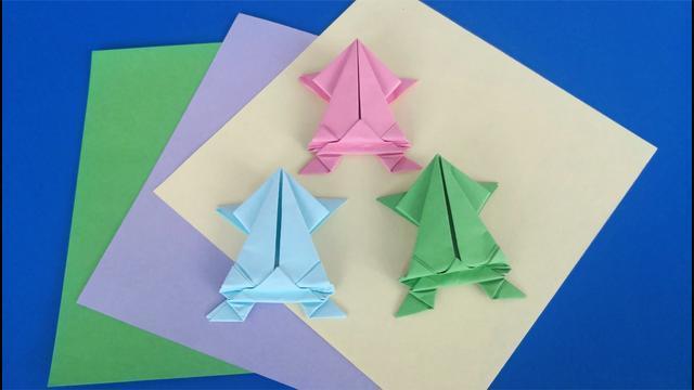 青蛙折纸方法折一只会跳跃的小青蛙