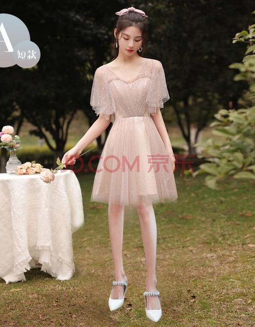 伴娘服仙气质2020新款夏季闺蜜团姐妹裙伴娘礼服女显瘦遮肉小礼服 短