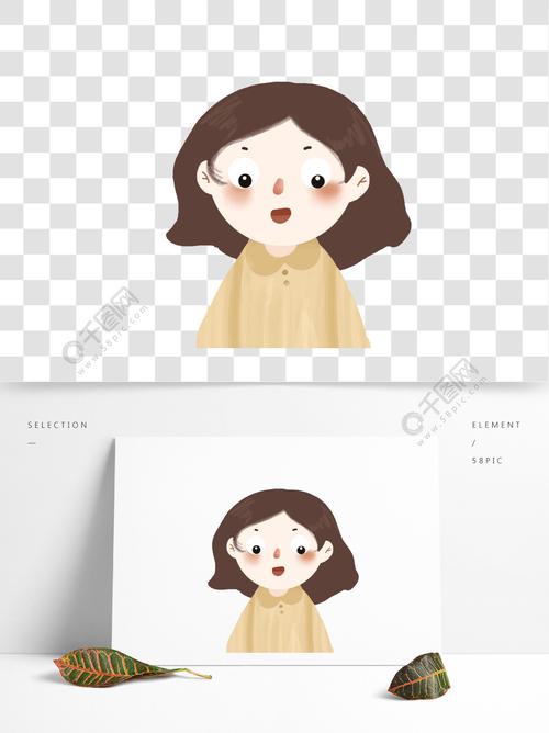 儿童插画女生简约原创可爱卡通人物唯美开心