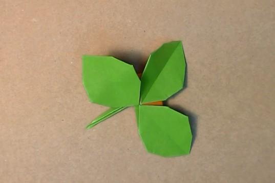 折纸大全之折纸叶片折纸玫瑰花叶片的手工折纸视频教程