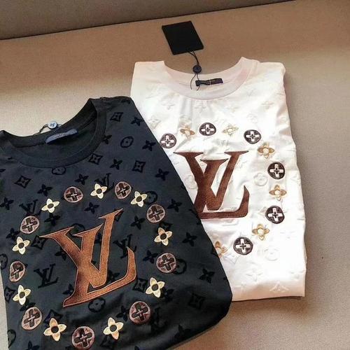 lv字母全身植绒绣花情侣短袖t恤!最最帅,最重工!仅此一款!