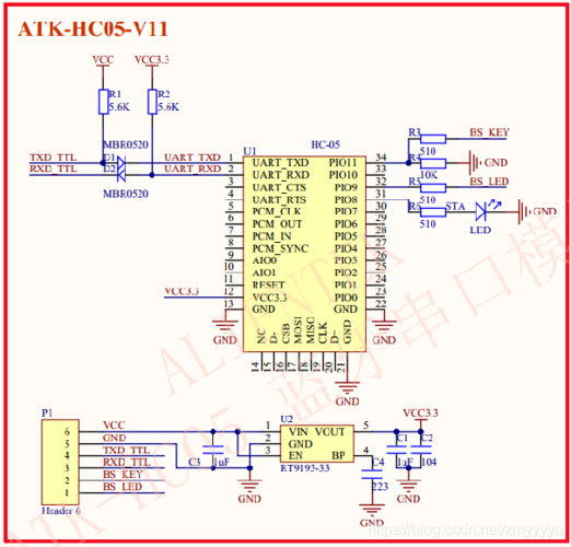 原理图引用查的(hc-05蓝牙模块使用教程模块电气特性参数模块引脚
