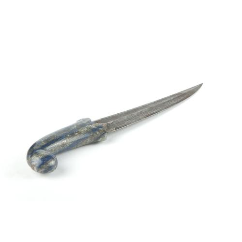 steel dagger with sodalite handle