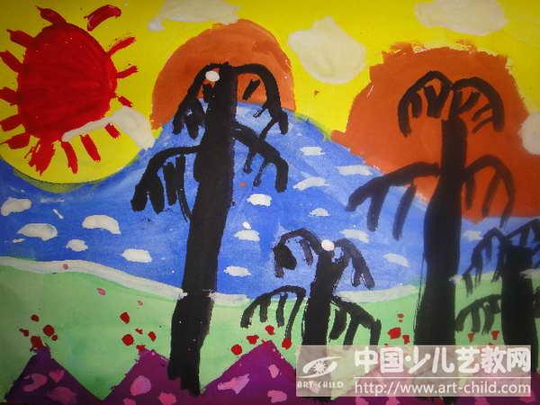 儿童画-三亚美景-《少儿画苑》第19届国际少儿书画大赛获奖作品