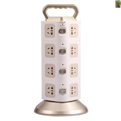 公牛电插排插座坐式多功能多孔金色圆柱板带usb多孔座