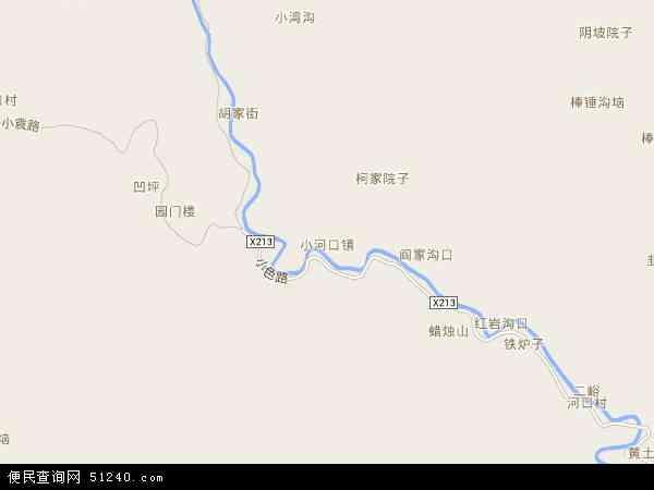 中国 陕西省 商洛市 山阳县 小河口镇 小河口镇卫星地图 本站收录有