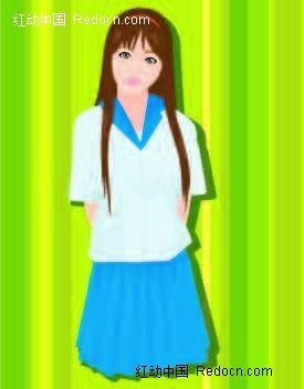 穿着学生装的卡通人物