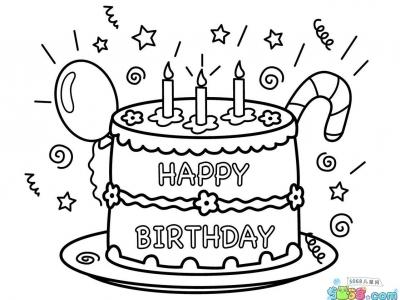 儿童生日蛋糕铅笔简笔画