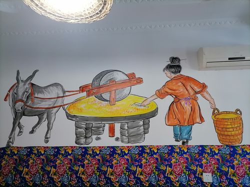 手绘涂鸦农村民俗画