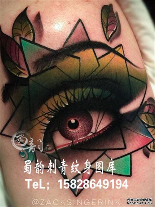 眼睛纹身 彩色纹身 欧美纹身 胳膊纹身 手臂纹身