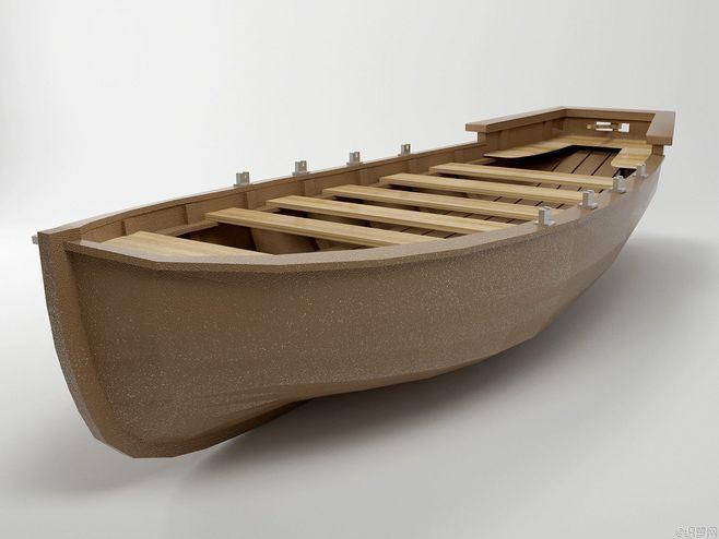 【新提醒】cg模型_小木船,木舟3d模型下载-wood boat 3d model -@北坤