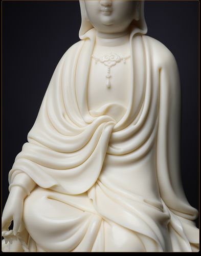 戴玉堂 德化瓷雕陶瓷佛像摆件省级大师林建胜作鱼篮观音/d03-131