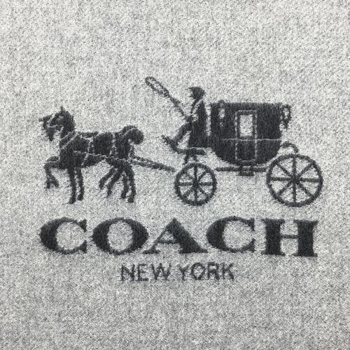 coach蔻驰 男女款羊绒围巾 马车标志 灰/深灰