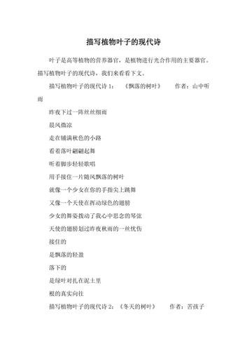 描写植物叶子的现代诗