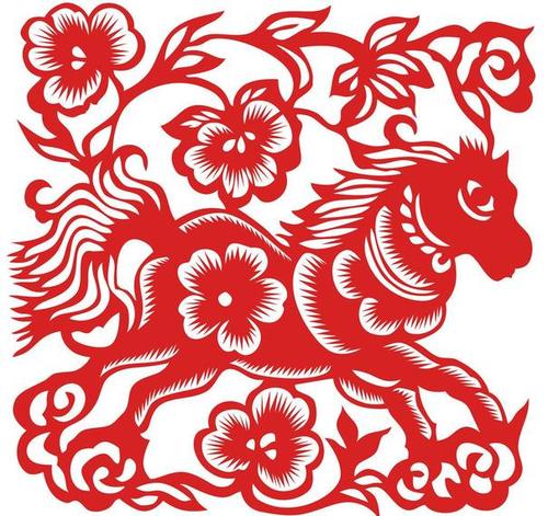 剪纸马图片模板下载体积:5.47m