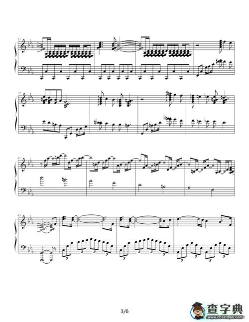 w nocturne钢琴谱五线谱_w nocturne钢琴谱五线谱简谱
