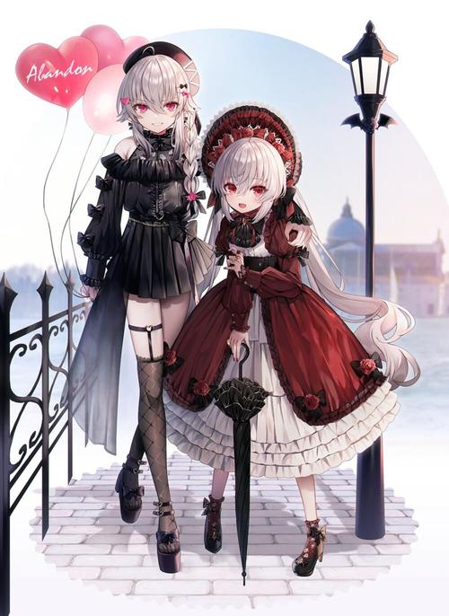 二次元 银发 红瞳 蓝瞳 少女