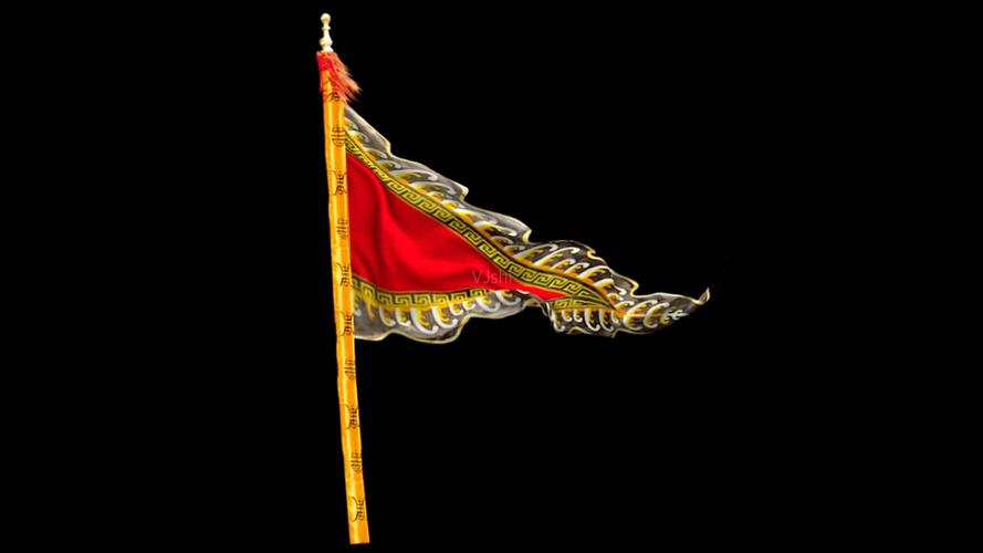 古代军旗战旗红色号令旗_1920x1080_高清视频素材下载(编号:3289874)