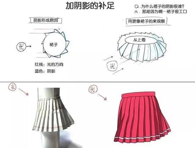 百褶裙画法jk制服火爆来袭所以赶紧学会怎样画吧