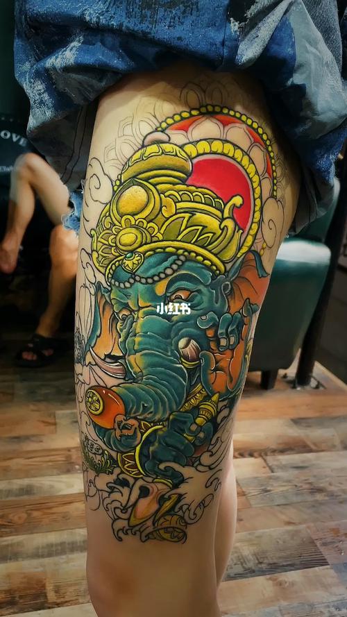 彩色象神未完成_纹身_新源路202号2楼勇士刺青自由行