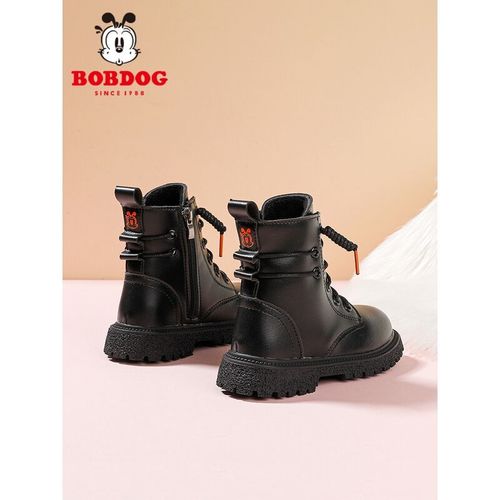 巴布豆童鞋公主鞋软底女童秋款英伦风黑色小皮鞋冬季