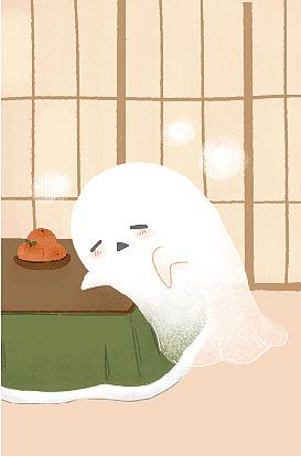 小幽灵插画明信片