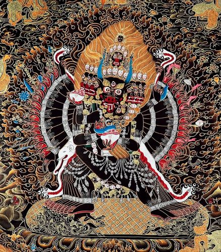 lot 153  大威德金刚黑卡 局部