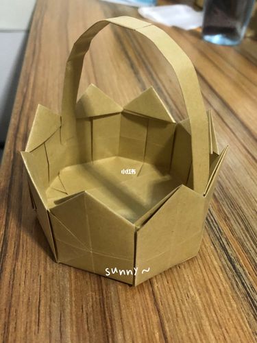 手工折纸小篮子_手工制作_折纸_教程_我的手工日常_兴趣爱好_手工