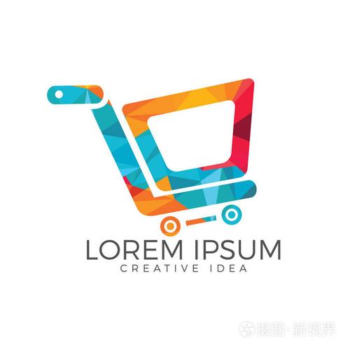 购物车矢量标志设计.网上购物应用程序图标