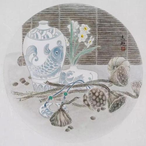 河南开封梁志超工笔花鸟画欣赏