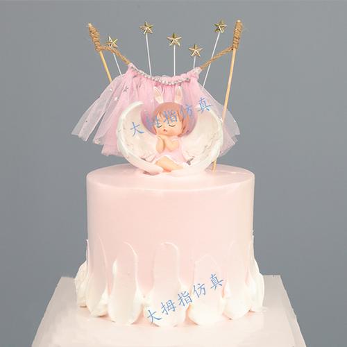 模型网红新款皇冠女孩公主仿真生日蛋糕安妮宝贝仿真