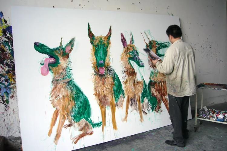 雅昌快讯永乐夏拍周春芽3件绿狗全部成交拍出2944万元