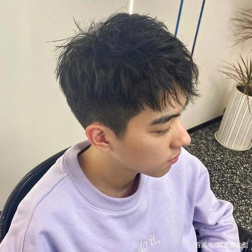 2,缝松纹理短发