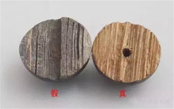 真假沉香横切面对比图
