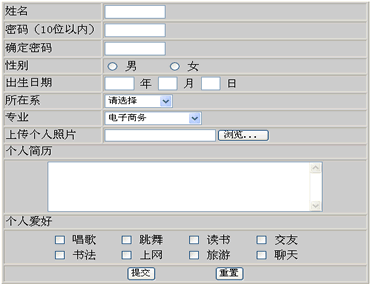 图3-1 表单实例一效果 1.